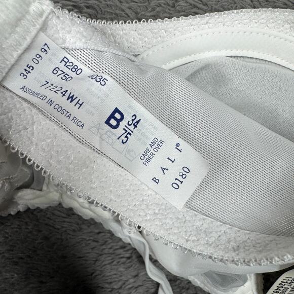 Bali Women's Flower Underwire Bra White NWT 34B Floral Comfortable - Picture 4 of 7